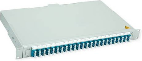 TELEGÄRTNER BASIS V LWL-Panel mit Kupplungen und Pigtails, 24x LC Quad, OS2 PC, grün - Bild 1