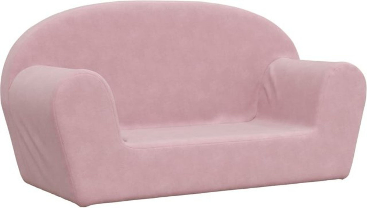 vidaxl Kindersofa 2-Sitzer aus weichem Samt und Polyester in Rosa - Bild 1