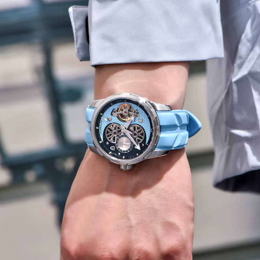 PAGANI DESIGN Armbanduhr, Automatik, Edelstahl, Silber, Blau, Herren - Bild 2