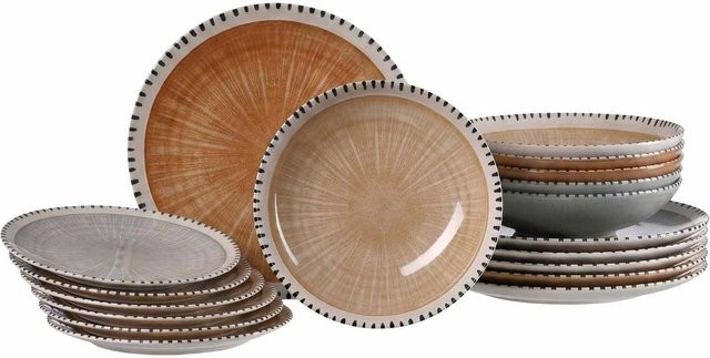 Ritzenhoff & Breker Teller-Set Natura 18-teilig aus Keramik in Multicolour - Bild 1