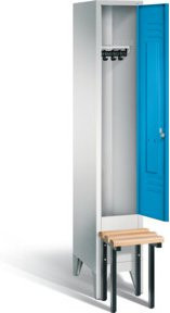 C+P Garderobenschrank Classic mit Front in Lichtblau, Korpus in Lichtgrau und schwarzgrauem Gestell, H x B x T: 185 x 32 x 50 cm - Bild 1