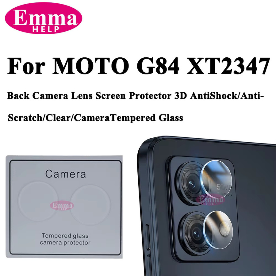 2er-Set Original-Glaslinse für die hintere Rückkamera von Motorola MOTO G84 5G XT2347, transparent mit Klebeaufkleber - Bild 3