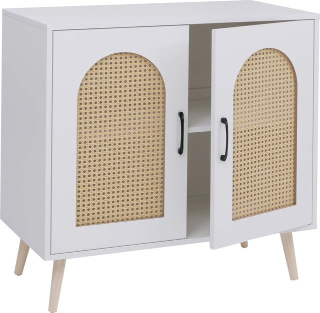 MCW Kommode P51 in Weiß aus Poly-Rattan und MDF, B/T/H: 79 x 40 x 80 cm - Bild 2