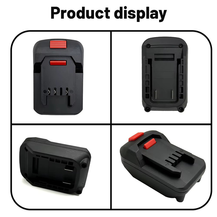 Akku-Adapter-Konverter für DeWalt 18 V Lithium-Akkus und Lidl Parkside X20V Li-Ion Elektrowerkzeuge, Farbe: Schwarz - Bild 2