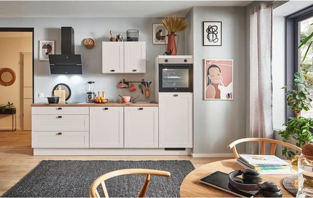 pino Küchenzeile Kaschmirgrau Matt mit 1 Geräteschrank, Breite: 280 cm, Höhe: 174 cm, Tiefe: 60 cm - Bild 1