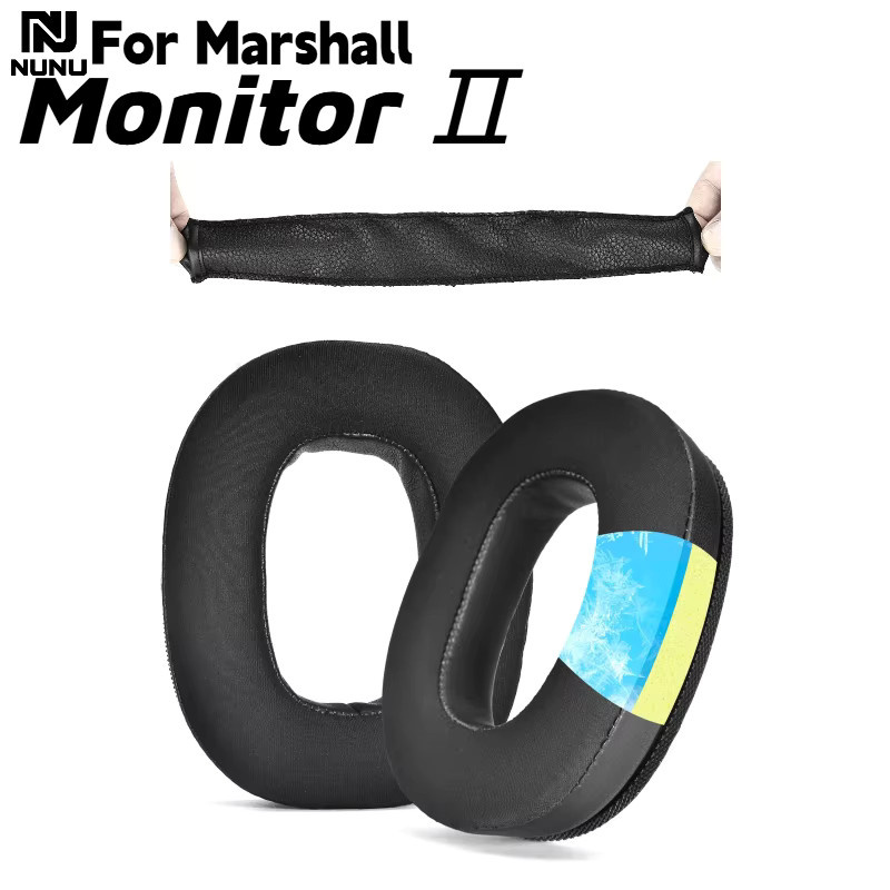 Marshall Ersatz-Set für Monitor II ANC Wireless Kopfhörer mit Ohrpolstern aus Eisgel, Leder und Mesh sowie Kopfbandabdeckung in Schwarz - Bild 4