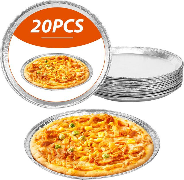 Willstar 20er Set Einweg Pizza Tabletts aus Aluminium, Rund, Silber, Durchmesser: 30,48 cm - Bild 1