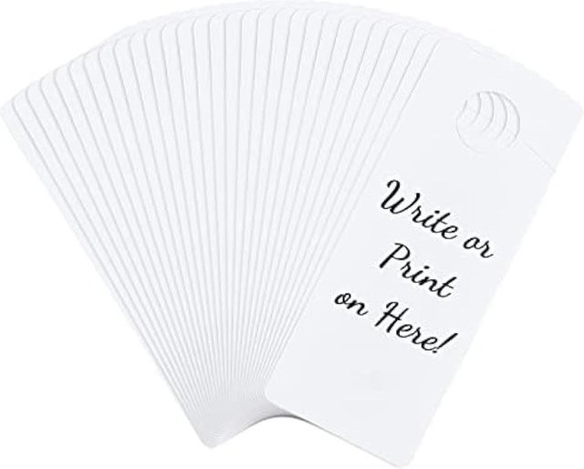 30 Stück PVC-Türknauf-Aufhänger in Weiß als leere Türschilder zum Beschriften für DIY-Handwerksprojekte - Bild 1