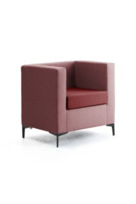 Leyform Sessel mit Armlehnen in Dunkelrot und Hellrot, B: 72 cm, T: 60 cm, H: 73 cm - Bild 1