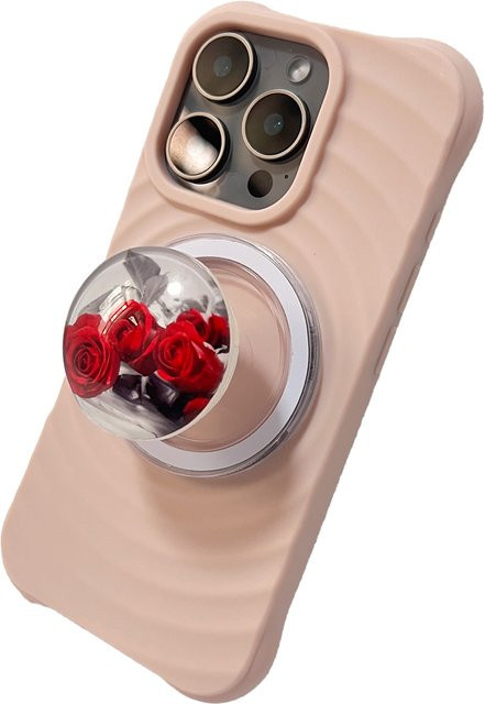 Magnetischer 3D Rosen Handyhalter in Rot für iPhone 17 Pro Max und universelle Handyhüllen - Bild 1