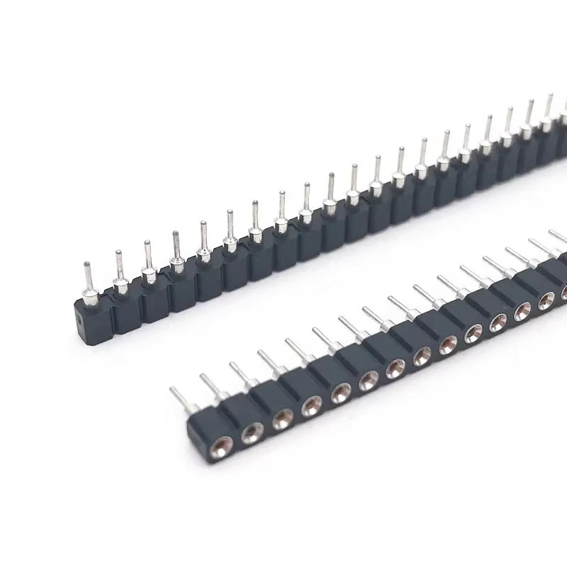 E-SIMPO 20 Stück Pin Header Einreihig 2,54mm 0,1 Zoll Männlich und Weiblich Zinn Gold Schwarz für PCB IC Kristalltransistor - Bild 2