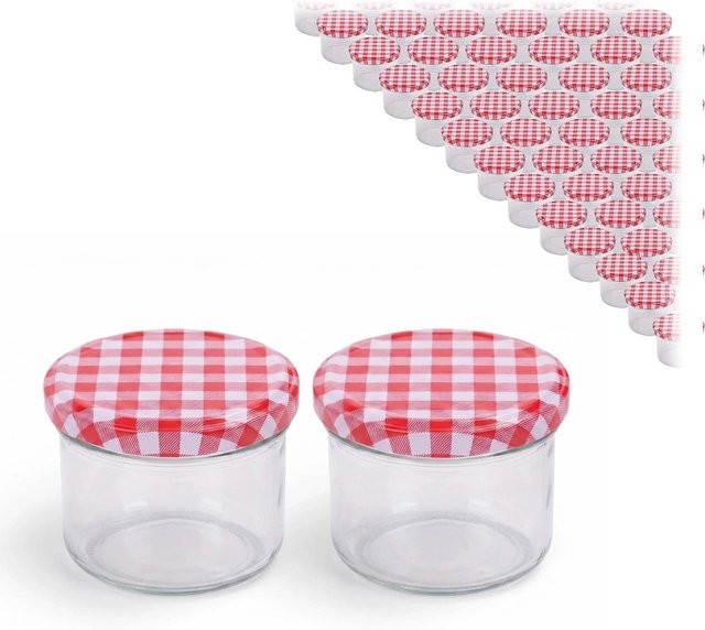 Relaxdays Einmachgläser Set mit Twist-Off Deckel, transparent, 100er Set, 220 ml, Durchmesser: 6,5 cm, Höhe: 8,5 cm - Bild 1