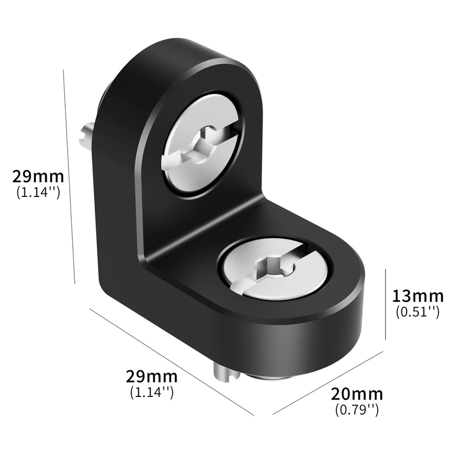 FEICHAO Rechtwinkliger verlängerter Halterungsanschluss 1/4" 3/8" für Stativkopf und Kamerakäfig in Schwarz - Bild 2