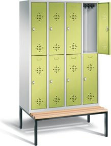 C+P Spind Classic doppelstöckig mit 8 Türen, Front Viridingrün, Korpus Lichtgrau und Gestell Schwarzgrau, H x B x T: 209 x 119 x 81,5 cm - Bild 1