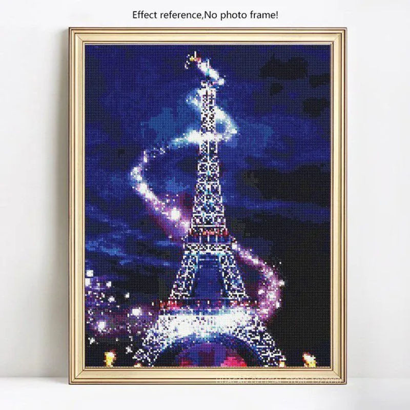 Diamond Painting Set FIYO Landschaft mit Stadtmotiv in Blau, Querformat, B/H: 30 x 20 cm - Bild 1