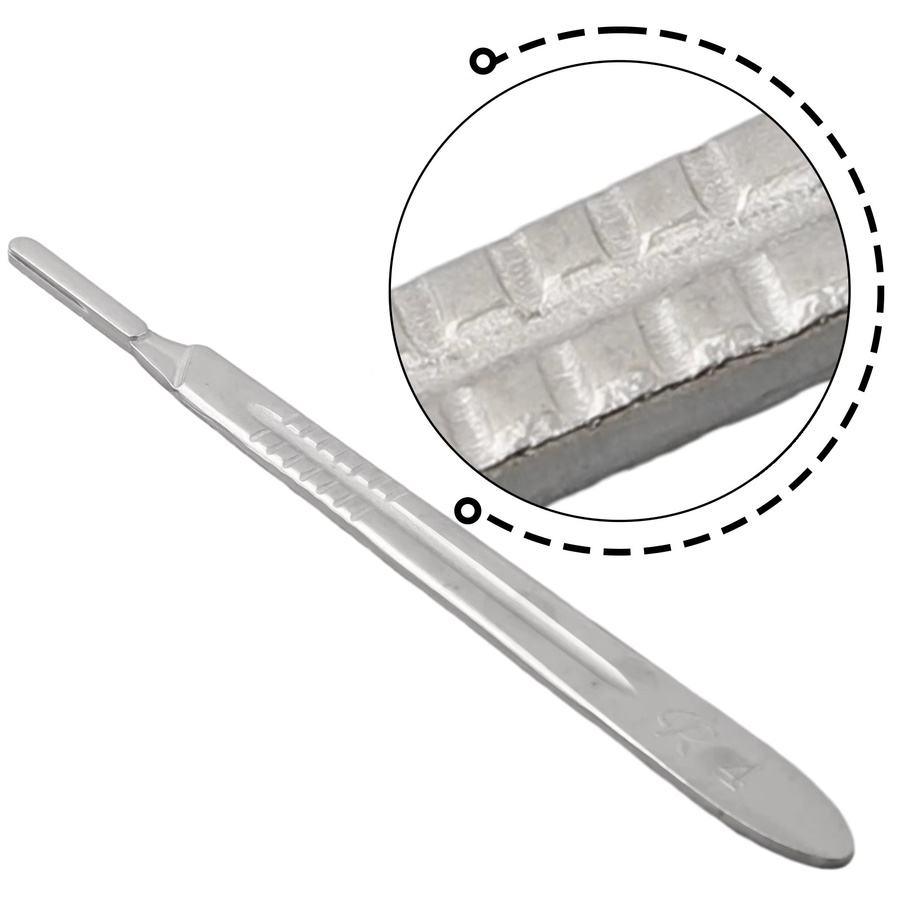 DAZZLEEX Ersatzklingengriff aus Kohlenstoffstahl in Silber für DIY Schnitzarbeiten mit 3 und 4 Klingen - Bild 3