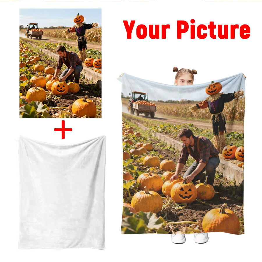Personalisierte Halloween-Fotodecke von SRH aus weichem Flanell für Sofa und Bett, B/T/H: 100 x 75 x 1 cm - Bild 2