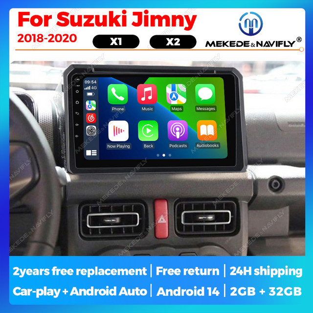 STRONGNAVI Android 14 Autoradio mit Wireless CarPlay und GPS Navigation für Suzuki Jimny JB64 JB74, Schwarz - Bild 1