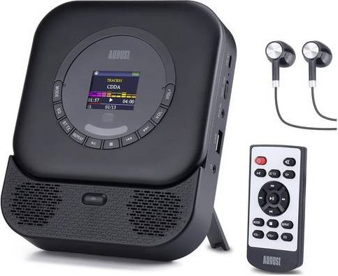 August SE15B MP3-Player Schwarz mit Bluetooth und Lautsprecher - Bild 1