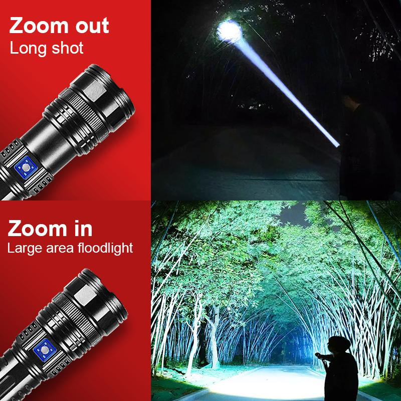 Pawell LED Taschenlampe wiederaufladbar in Schwarz für Outdoor und Camping - Bild 4