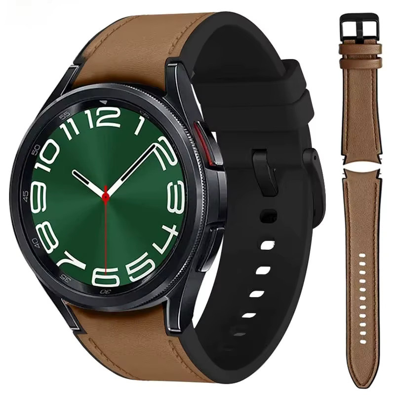 FancyWrist Uhrenarmband Leder, Silikon, Schwarz, Unisex - Bild 3