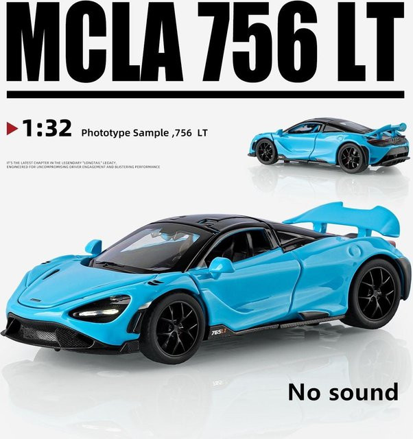 Linyi toy car Modellauto, Maßstab 1:32, Metall, 4 Türen öffnen, Rückzieher, ab 14 Jahren - Bild 1