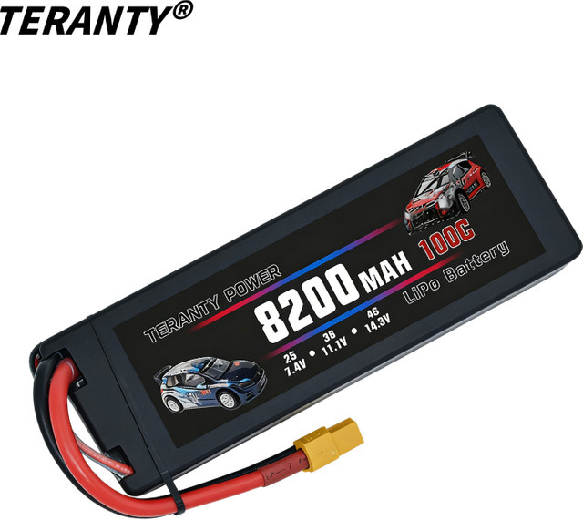 TERANTY 4S LiPo-Akku 14,8V/15,2V 8200mAh 45-150C mit XT60-Stecker in Schwarz für RC-Auto, Truck und Truggy - Bild 1
