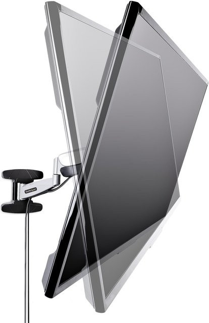StarTech.com Höhenverstellbare TV Wandhalterung FHA-TV-WALL-MOUNT, voll bewegliche VESA Wandhalterung für 23-55 Zoll Bildschirme bis 30 kg, neigbar und schwenkbar, Schwarz/Silber, VESA: 75 x 75 mm - Bild 1