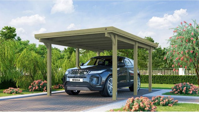 Weka Flachdach-Einzelcarport 617 Gr. 1 ohne Dachplatten B: 322 cm, T: 512 cm - Bild 1