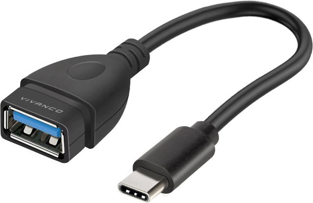 Vivanco USB-C auf USB-A-Buchse in Schwarz (VNITOT32USBCA01K) - Bild 1