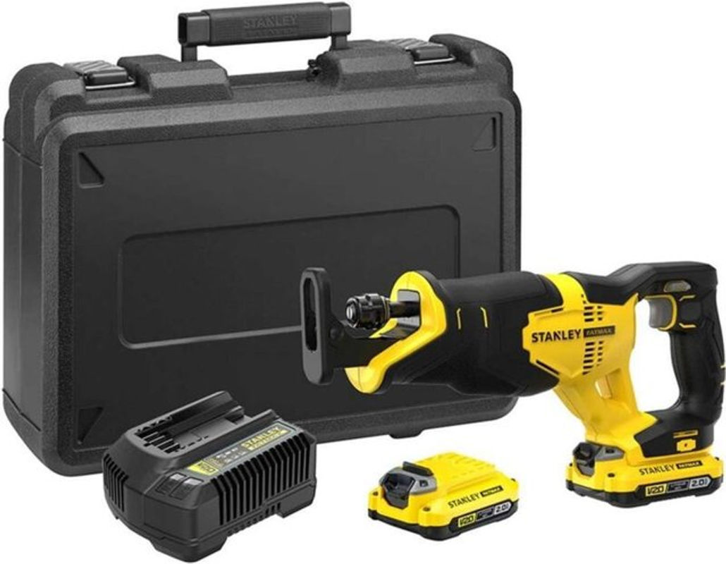 Stanley V20 Akku-Säbelsäge SFMCS300D2K-QW in Schwarz-Gelb mit 2 Akkus und Ladegerät 18V - Bild 2