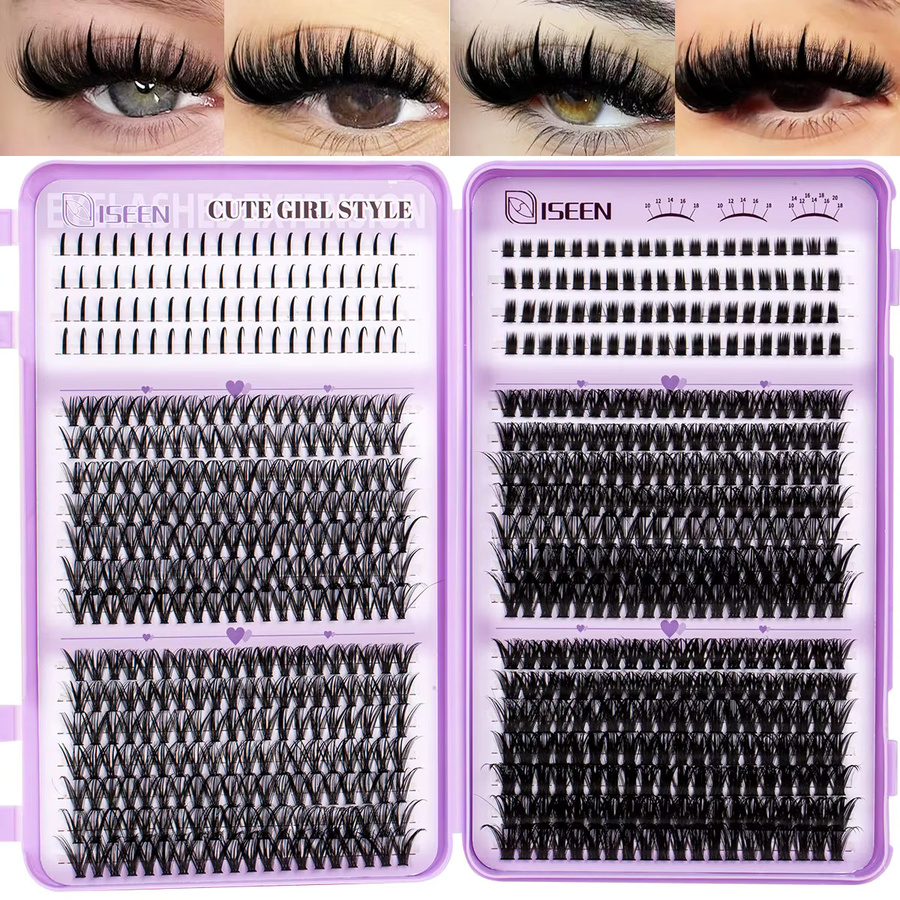ISEEN DIY Wimpern-Cluster-Set, D-Curl Wispy Wimpernverlängerungen, Unisex - Bild 5