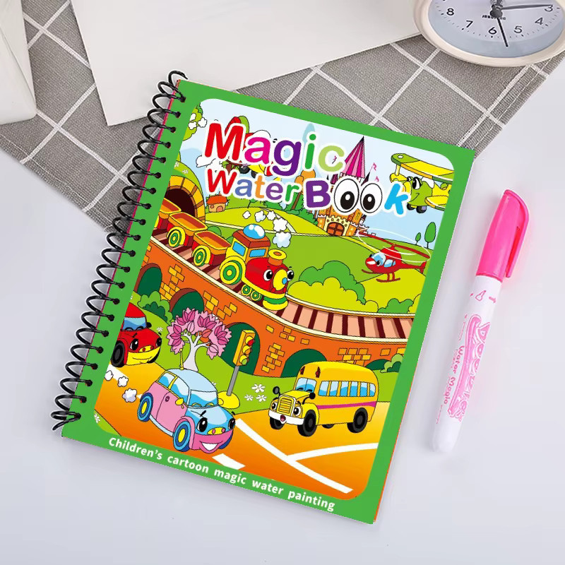 ZYF Magisches Wasser-Zeichenbuch, buntes Montessori, wiederverwendbares Malbuch mit Wasserpinsel, 1-teiliges Set - Bild 1