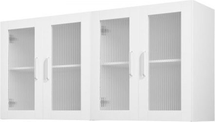 VEVOR Wandregal Set aus 2 Teilen, 2-stufiges Wandmöbel mit 4 Türen und verstellbaren Regalböden für Küche, Badezimmer oder Waschraum, Weiß, Tiefe: 30,5 cm, Breite: 61 cm, Höhe: 61 cm - Bild 1