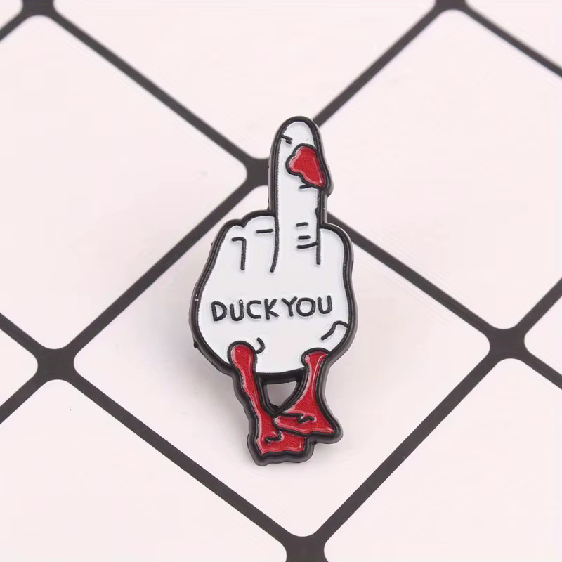 Anstecknadel Entenhand DUCK YOU, Emaille, Bunt - Bild 2