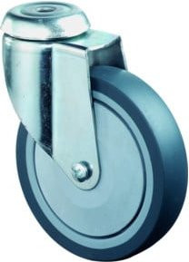 BS Rollen Apparaterolle C101.A85.125 Lenkrolle in Blau und Grau mit 125 mm Raddurchmesser - Bild 1
