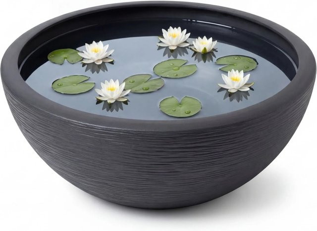 BigDean XL Pflanzschale in Anthrazit und Schwarz, rund, B: 59 cm, T: 59 cm, H: 21 cm - Bild 1