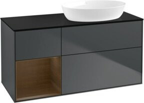V&B Waschtischunterschrank Finion mit Wandbeleuchtung, Breite: 120 cm, Tiefe: 50,1 cm, Höhe: 50,1 cm, lackiert, matt dunkelblau - Bild 1