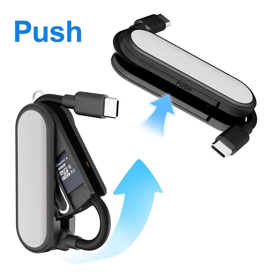 BUDI 65W USB-C-auf-USB-C-Schnellladekabel mit Demontagewerkzeug und Kartenhalter in Schwarz - Bild 4