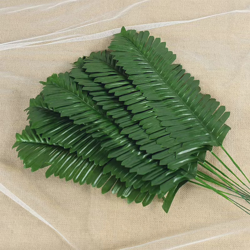 ZQCXLD 20 Stück künstliche grüne Palmblätter und tropische Monstera-Blätter aus Textil für deine Dekoration bei Hochzeiten, Partys oder im Sommer - Bild 3