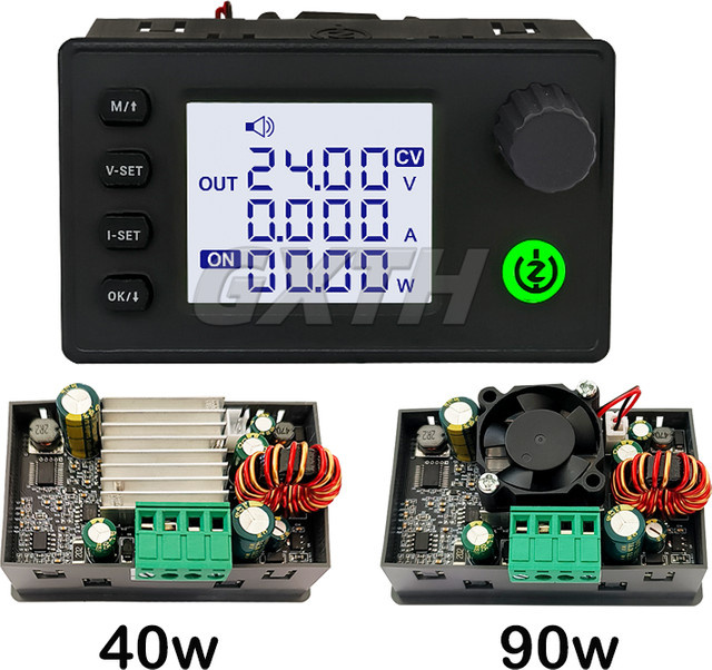 GXTH Buck-Boost-Wandler DC Spannungsstabilisator mit CC-CV-Ladefunktion, einstellbares Labornetzteil Modul, Schwarz - Bild 1