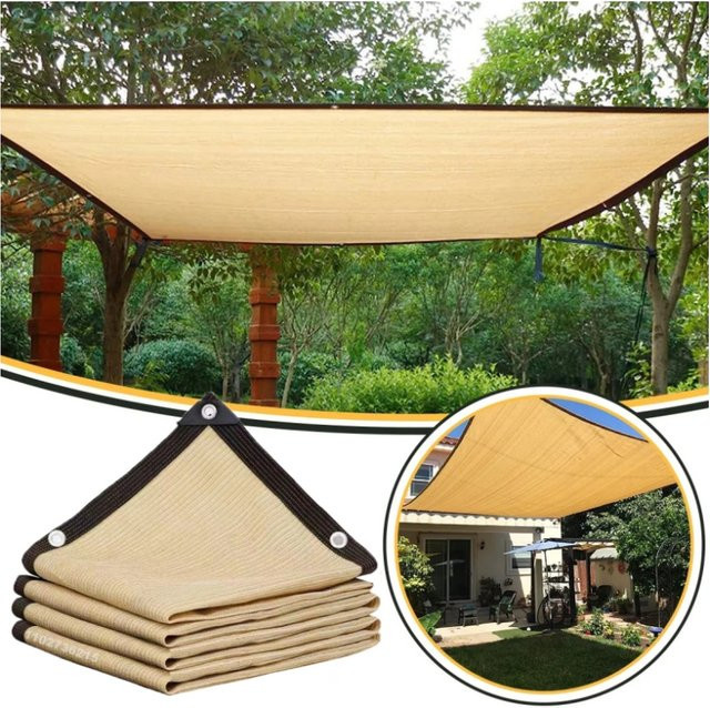 GFDYML Sonnensegel Beige Rechteckige Überdachung mit UV-Schutz für Garten, Terrasse und Pergola - Bild 1