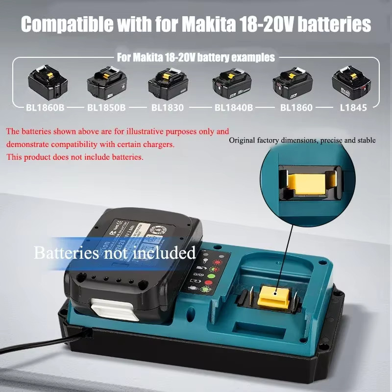 Makita Dual-Port Lithium-Batterieladegerät mit intelligenter LED-Anzeige für 14,4–18 V Akkus - Bild 2