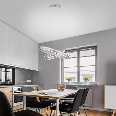 Paul Neuhaus Q-Vito LED Pendelleuchte 2-flammig in Silber - Bild 1