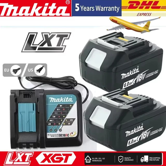 Makita Original 18V Li-Ionen Akku 6Ah LXT BL1860B BL1860 BL1850 für Elektrowerkzeuge - Bild 1