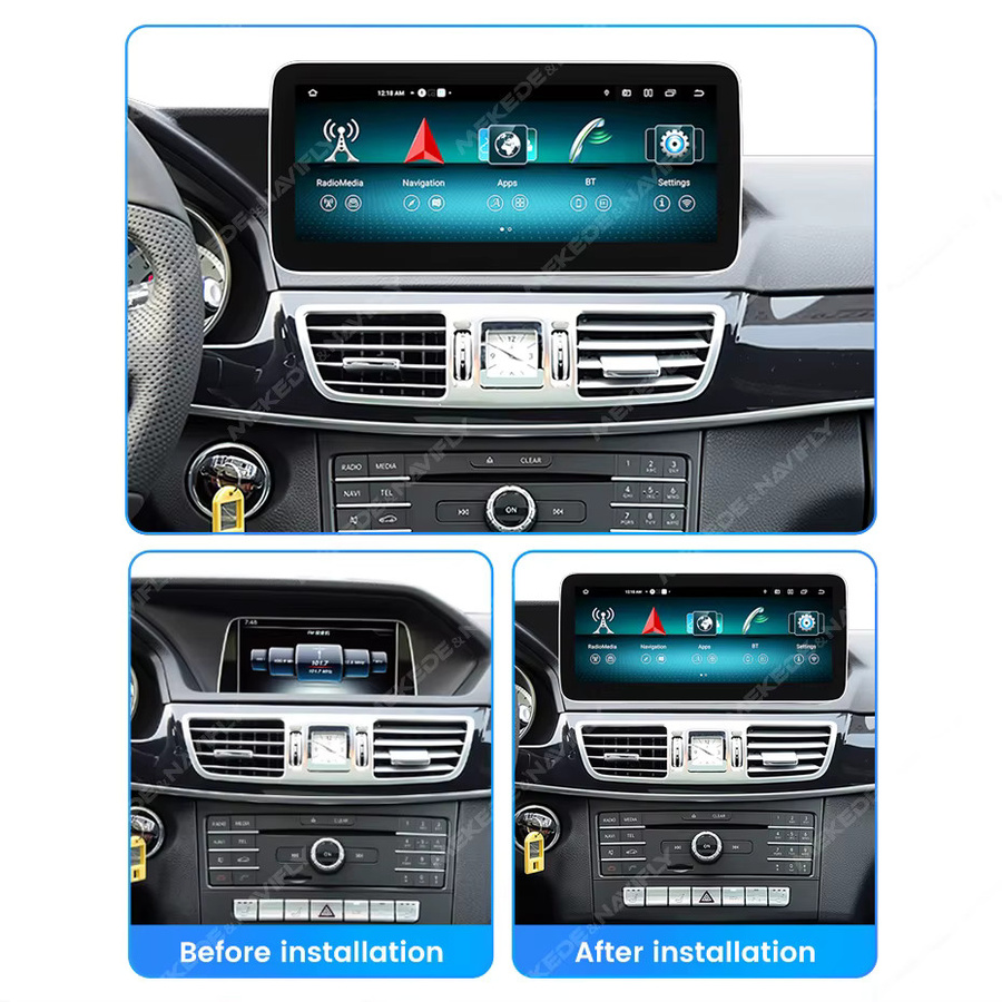 MEKEDE Wireless CarPlay und Android Auto Multimedia-Autoradio für Mercedes Benz E-Klasse W212 S212 NTG 4.0 4.5 5.0, 10,25 Zoll, Schwarz, mit Bluetooth, GPS und WiFi - Bild 2