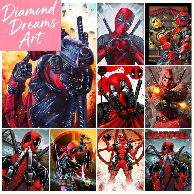 Beast Kingdom Marvel Deadpool, Diamantmalerei, Diamantmosaik, round - Bild 1