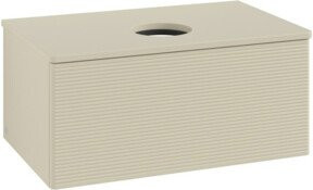 V&B Waschtischunterschrank Antao mit Frontstruktur und Beleuchtung in Lacquer Grau, B/T/H: 80 x 36 x 50 cm - Bild 1