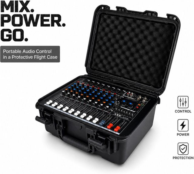 NXG All-in-One Mischverstärker in Schwarz mit 450W*2, USB-Player, 7-Band-EQ und 99 DSP-Reverb-Effekten für Karaoke - Bild 1