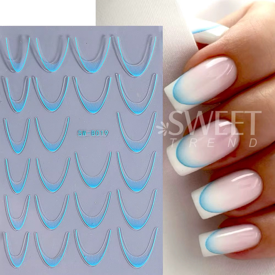 SWEET TREND Nagelkunst-Aufkleber, 14-teiliges Set, Französisches Design - Bild 3
